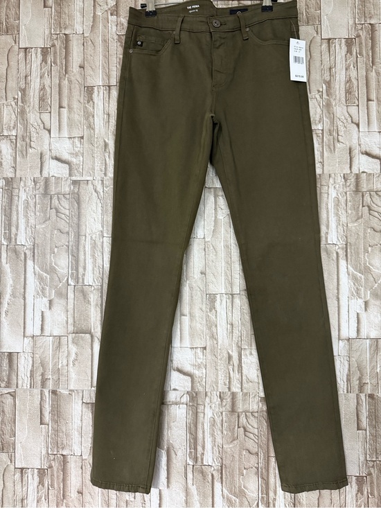 Ag Adriano Goldschmied Denim - AG Adriano Goldschmied The Prima Olive Green Cigarette Leg Jeans